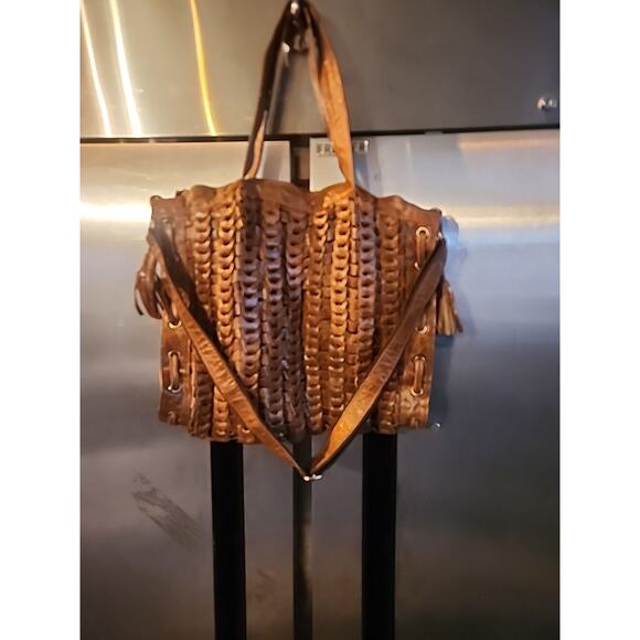 Amerileather Handbags - AMERI-LEATHER Large Brown Leather Tote Crossbody Shoulder Bag 15 x 16